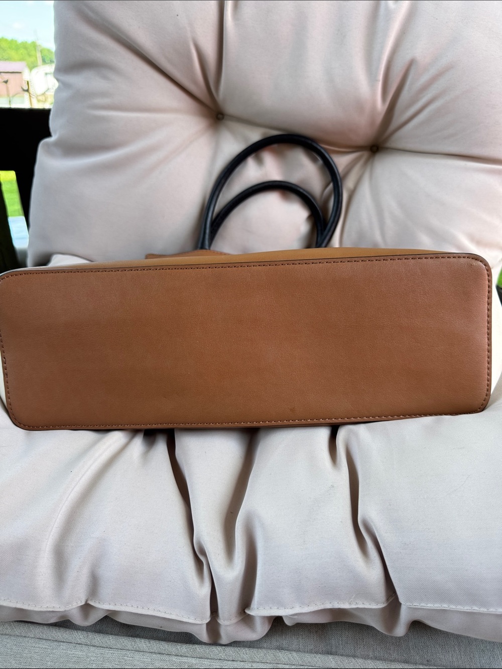 Nine West Tan, Cream & Black Colorblock Tote - Picture 2 of 5